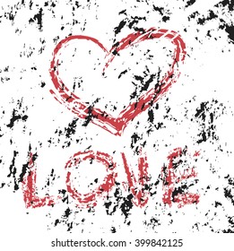 vector abstract grunge heart and love, Valentine day, illustration vintage design element
