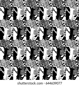 Vector abstract grunge rhythmic elements background. Seamless pattern