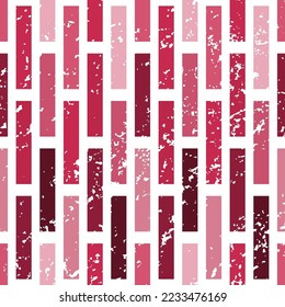 Vector abstract grunge striped seamless pattern in colors of 2023 viva magenta