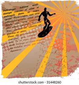 vector abstract grunge surfer