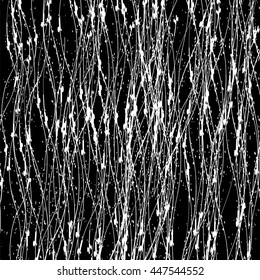Vector Abstract Grunge Texture. Black Ink Background. Dirty Monochrome Pattern. Brush Painted Design Element