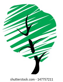 vector abstract grunge tree