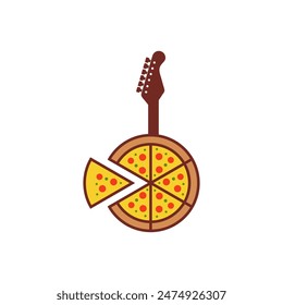 vector abstract guitar and pizza logo