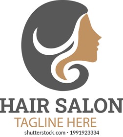 Vector abstract hair salon logo design element. Origami paper style, flat, line art