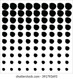 Vector abstract halftone black and white background.