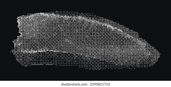Vector abstract halftone brush stroke. Isolated pop art dotted overlay texture