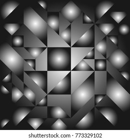 Vector abstract halftone creative geometric background. Polygonal pattern. Modern design gray shapes background.