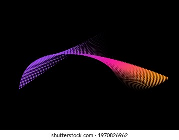Vector abstract halftone dots background with dynamic waves colorful comic pattern design