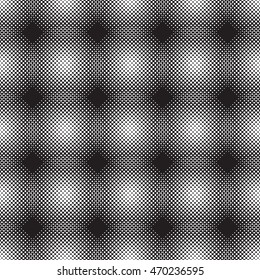 Vector Abstract Halftone Dots Seamless Pattern. Retro Pointillism  Background. Black and White Dotted Texture. 