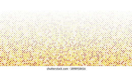 Vector abstract half-tone orange background. Abstract white and orange background with dots pattern vector design, technology theme, dimensional dotted flow in perspective, big data, nanotechnology.