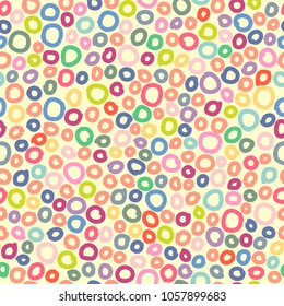Vector abstract hand drawing bubbles seamless pattern. Hipster cute geometric background template
