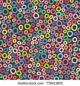 Vector abstract hand drawing bubbles seamless pattern. Hipster cute geometric background template