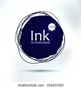 Vector abstract hand drawing circle blob. Creative design element. Ink background for your text.