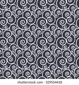 Vector abstract hand drawing curls seamless pattern background