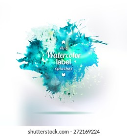 Vector abstract hand drawing water splash element. Creative decor. Ink background for banner and pages. Water service illustration.