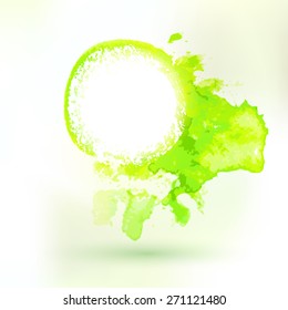 Vector abstract hand drawing watercolor and pencil drawing splash banner. Creative design label. Hand drawing art. Season summer blob. Place for text headline.