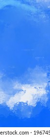 Vector abstract hand drawn acrylic background. Blue watercolor banner template. Vector illustration.