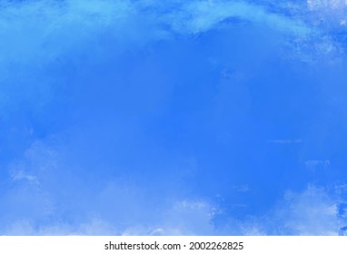 Fondo acrílico dibujado a mano por vectores abstractos. Plantilla de banner de color azul. Ilustración vectorial.