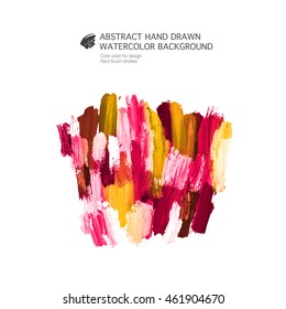 Vector Abstract hand drawn acrylic watercolor background 
Color stain for design, Paint brush strokes 