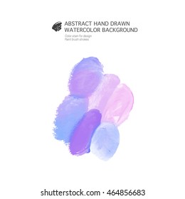 Vector Abstract hand drawn acrylic watercolor background 
Color stain for design Paint brush strokes