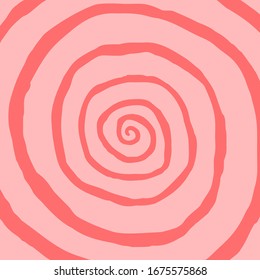 Vector abstract hand drawn background in cartoon style. Illustration of vortex, optical illusion, op art effect