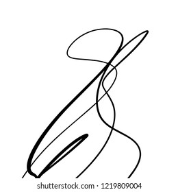 Vector abstract hand drawn black ink shape. Good for posters, postcards, t-shirts and other. Modern style. Isolated on white background.