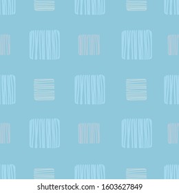 Vector abstract hand drawn checkers pattern with doodle squares, textured effect. Perfect for fabric, apparel and accessories, home decor, stationery, packaging, gift wrap