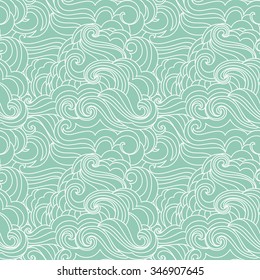 Vector abstract hand drawn colorful waves texture, wavy background. Seamless pattern for wallpaper, pattern fabric swatch, web page elements, different surface textures, graphic prints.
