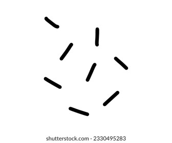 Vector abstract hand drawn cute texture cartoony expression sign doodle line stroke brush design Pattern. To fill a void in a drawing. movement curve directional emoticon effects design elements