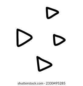 Vector abstract hand drawn cute texture cartoony triangles expression sign doodle line stroke brush design Pattern. To fill a void in a drawing. movement curve directional emoticon effects design elem