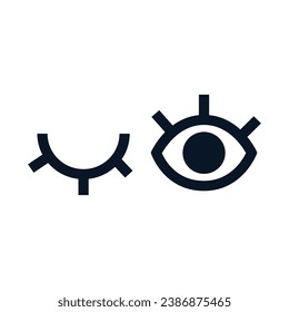 Vector abstract hand drawn eyes on white.