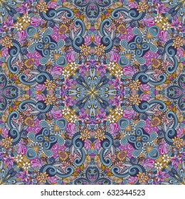 Vector abstract hand drawn floral background