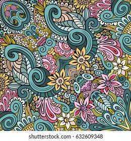 Vector abstract hand drawn floral background