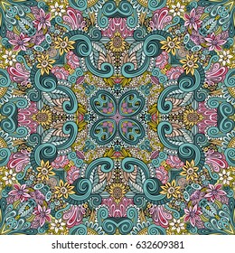 Vector abstract hand drawn floral background