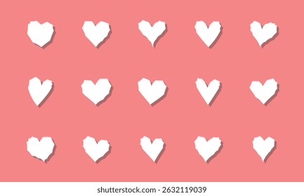 Vector Abstract Hand Drawn Heart Icon Collection