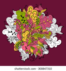Vector abstract hand drawn illustration in bright colors. eps10,with transparency