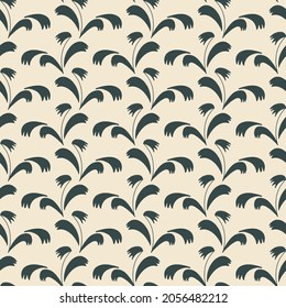 Vector abstract hand drawn leaves seamless pattern backgroud