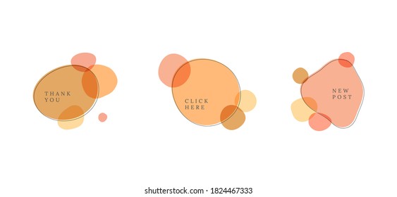 Vector abstract hand drawn organic shapes. Social media post, card, logo, flyer, print.