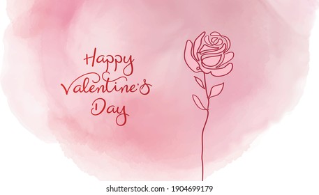 Vector abstract hand drawn rose.happy women, Valentine's day, birthday card design.