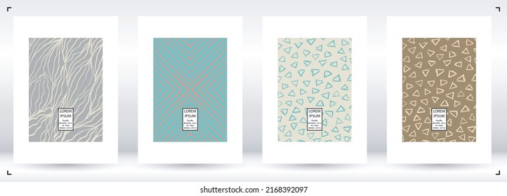 Vector Abstract Hand Drawn Scribble Cover. Minimal Artistic Sketch Poster. Collection of Simple Graphic Doodle Designs for Flyers, Cards, Brochure, Annual Report and other Ideas for Your Business.