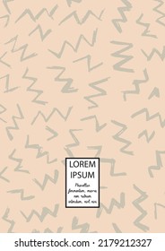 Vector Abstract Hand Drawn Scribble Cover. Minimal Artistic Sketch Poster. Collection of Simple Graphic Doodle Designs for Flyers, Cards, Brochure, Annual Report and other Ideas for Your Business.