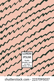 Vector Abstract Hand Drawn Scribble Cover. Minimal Artistic Sketch Poster. Collection of Simple Graphic Doodle Designs for Flyers, Cards, Brochure, Annual Report and other Ideas for Your Business.