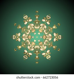Vector with abstract hand drawn snowflakes design on a colorfil background. Hand painted pattern.