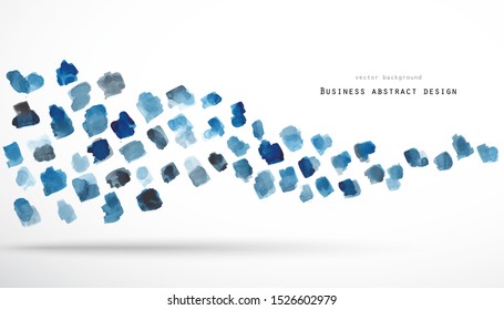 Vector abstract hand drawn watercolor background. Blue watercolor banner template. Painting. Watercolor splash. Vector illustration with empty space for your text.