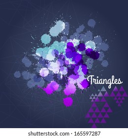 Vector abstract hand drawn watercolor background,vector illustration, stain watercolors colors wet on wet paper. Watercolor composition for scrapbook elements. Hipster theme.