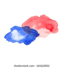 Vector abstract hand drawn watercolor background,vector illustration, stain watercolors colors wet on wet paper 