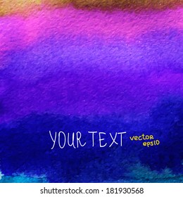Vector abstract hand drawn watercolor background. Colorful watercolor banner template. Painting. Vector illustration with empty space for your text.