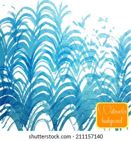 Vector abstract hand drawn watercolor background.  Illustration