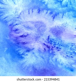 Vector abstract hand drawn watercolor background. Blue