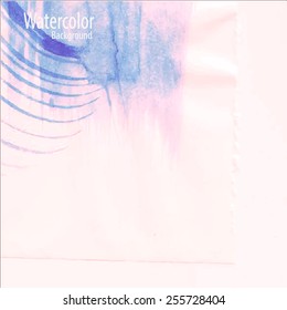 Vector abstract hand drawn watercolor background. Hand painting backdrop. 